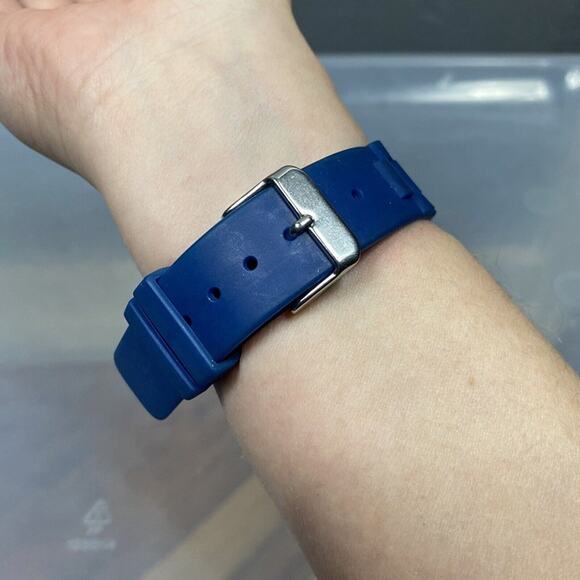 Vivani Rhinestone Embellished Blue Silicone Band Quartz Watch. - Picture 2 of 9